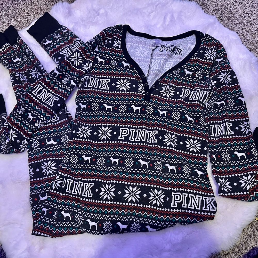 Victoria's Secret PINK Fair Isle thermal pajama